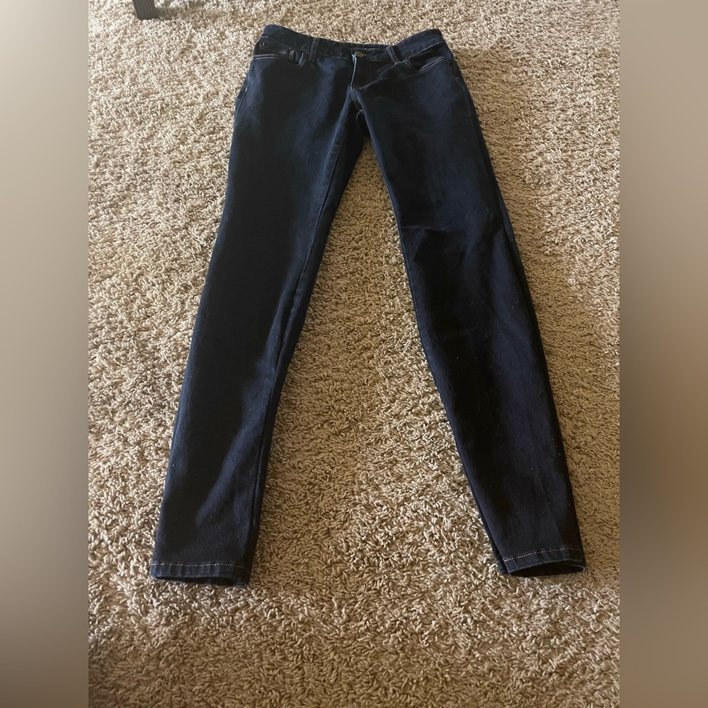 Dark Denim Jeans with Contrast Stitching